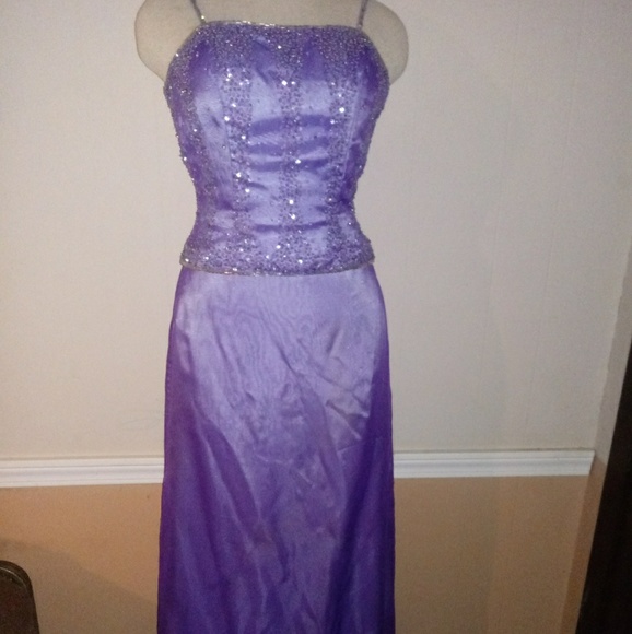 Fleur DeLis 2 Pc Prom Dress Sz 4 Lilac - Picture 1 of 7